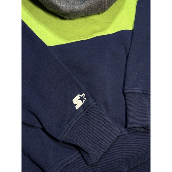 Vintage Starter Seattle Seahawks Hoodie Sweatshirt Men's Small Colorblock Blue - Picture 9 of 11
